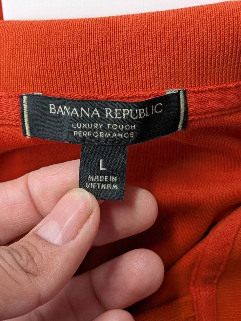 Banana Republic Luxury Touch Performance Polo Shirt Burnt Orange Normcore Large
